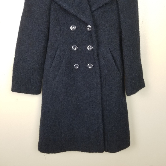 & OTHER STORIES Double Breasted Long Peacoat Navy Blue US 0 - Picture 3 of 11